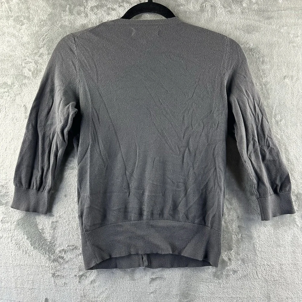 Old Navy Cardigan Womens S Gray 3/4 Length Sleeves V-Neck Beaded Embellishment